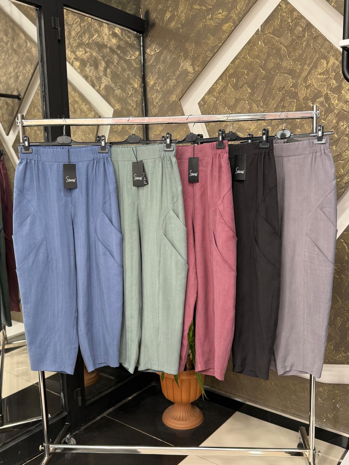 SENTEZ 5595 DUTİ KETEN HAVUÇ PANTOLON - MÜRDÜM