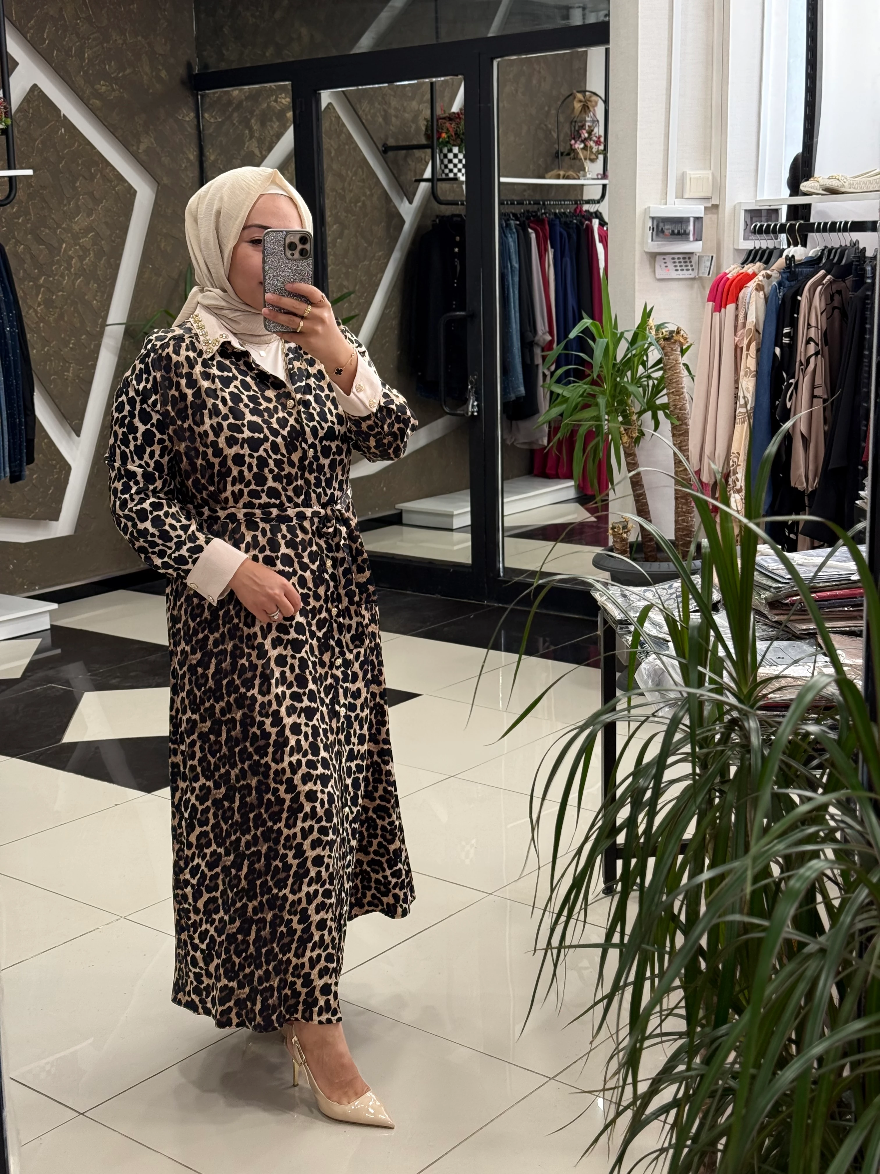 GHİSA 4925 BELİ KUŞAKLI ELBİSE