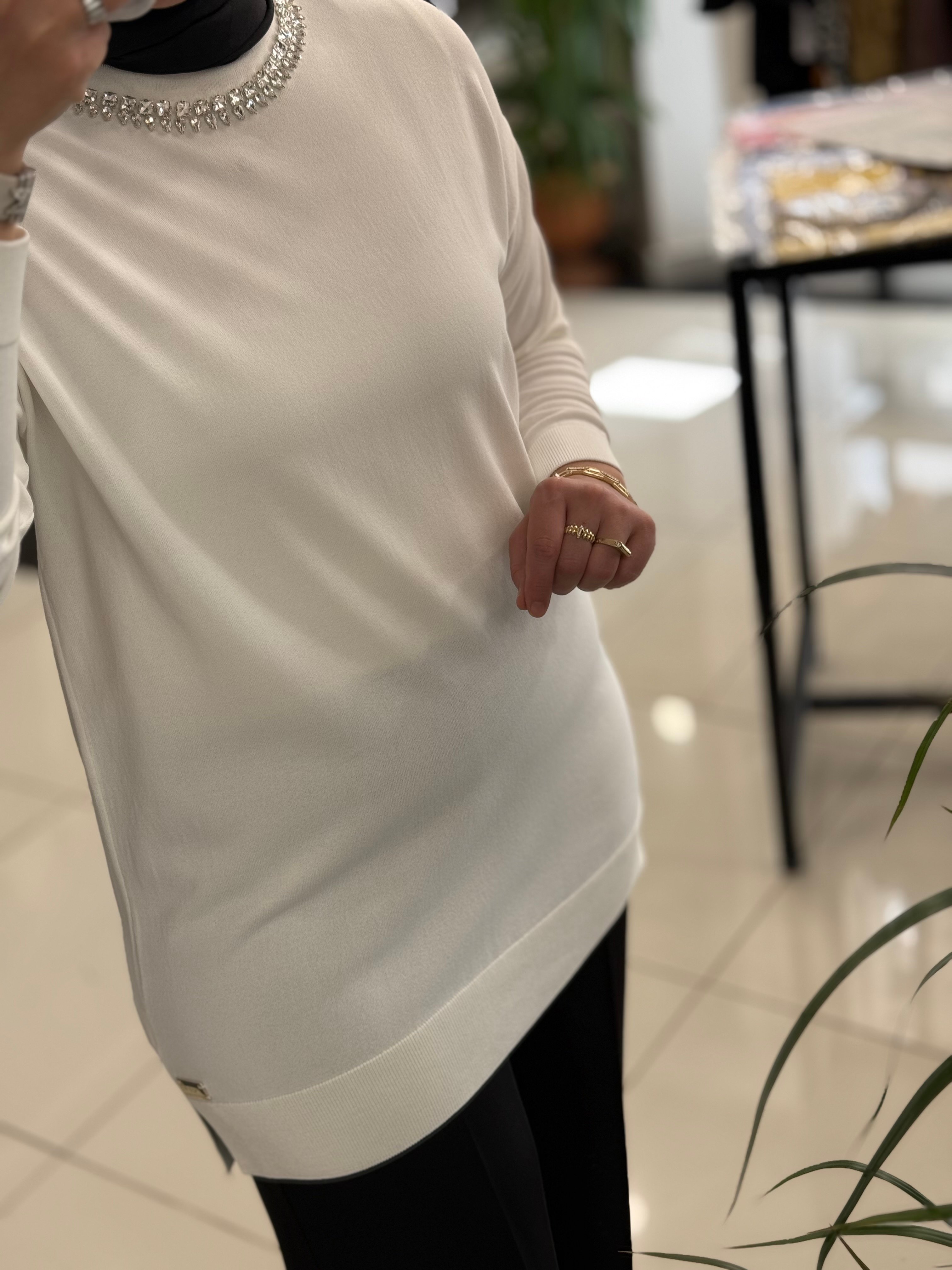 Missemramiss Maglia Taş İşlemeli Merserize Tunik