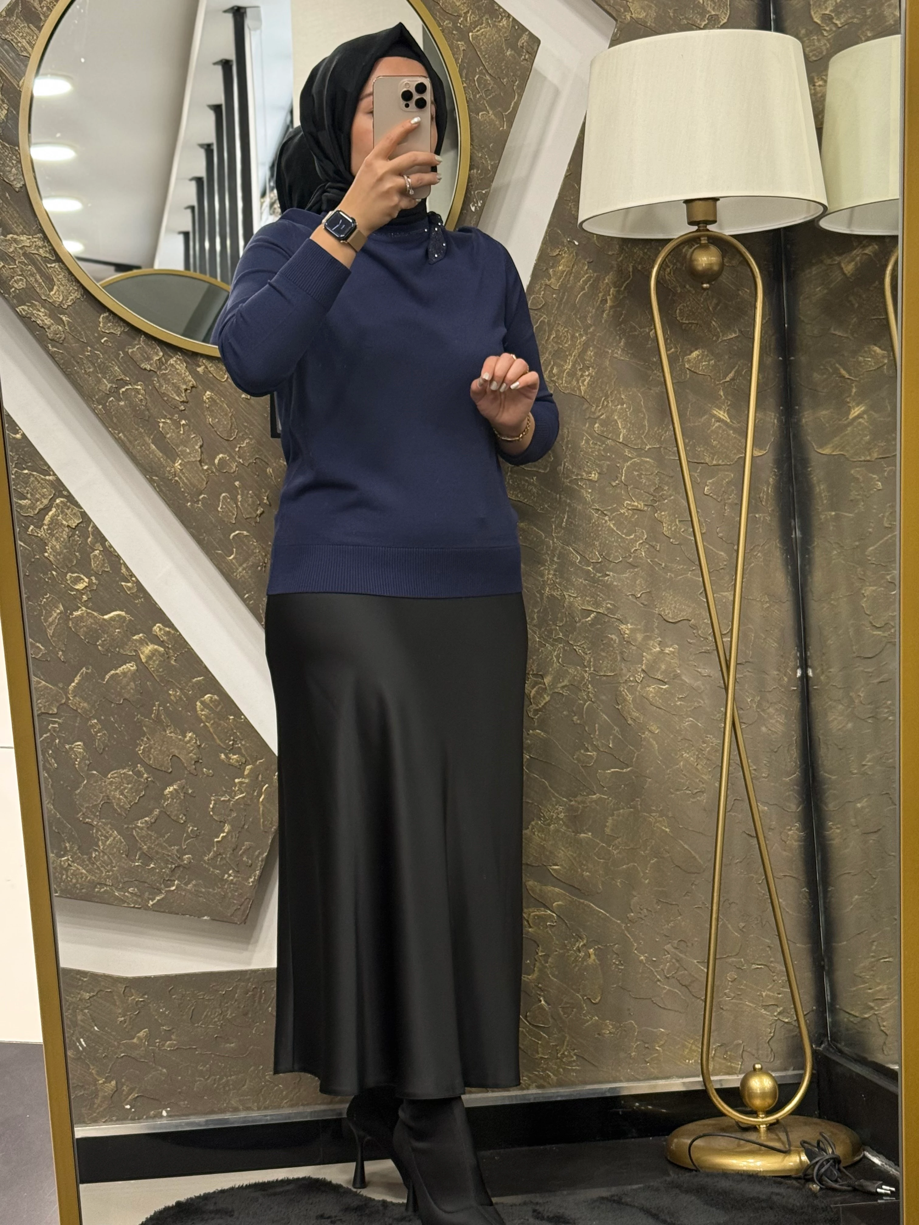 GHİSA 4186 YAKASI BAĞLAMA DETAYLI TUNİK - LARCİVERT