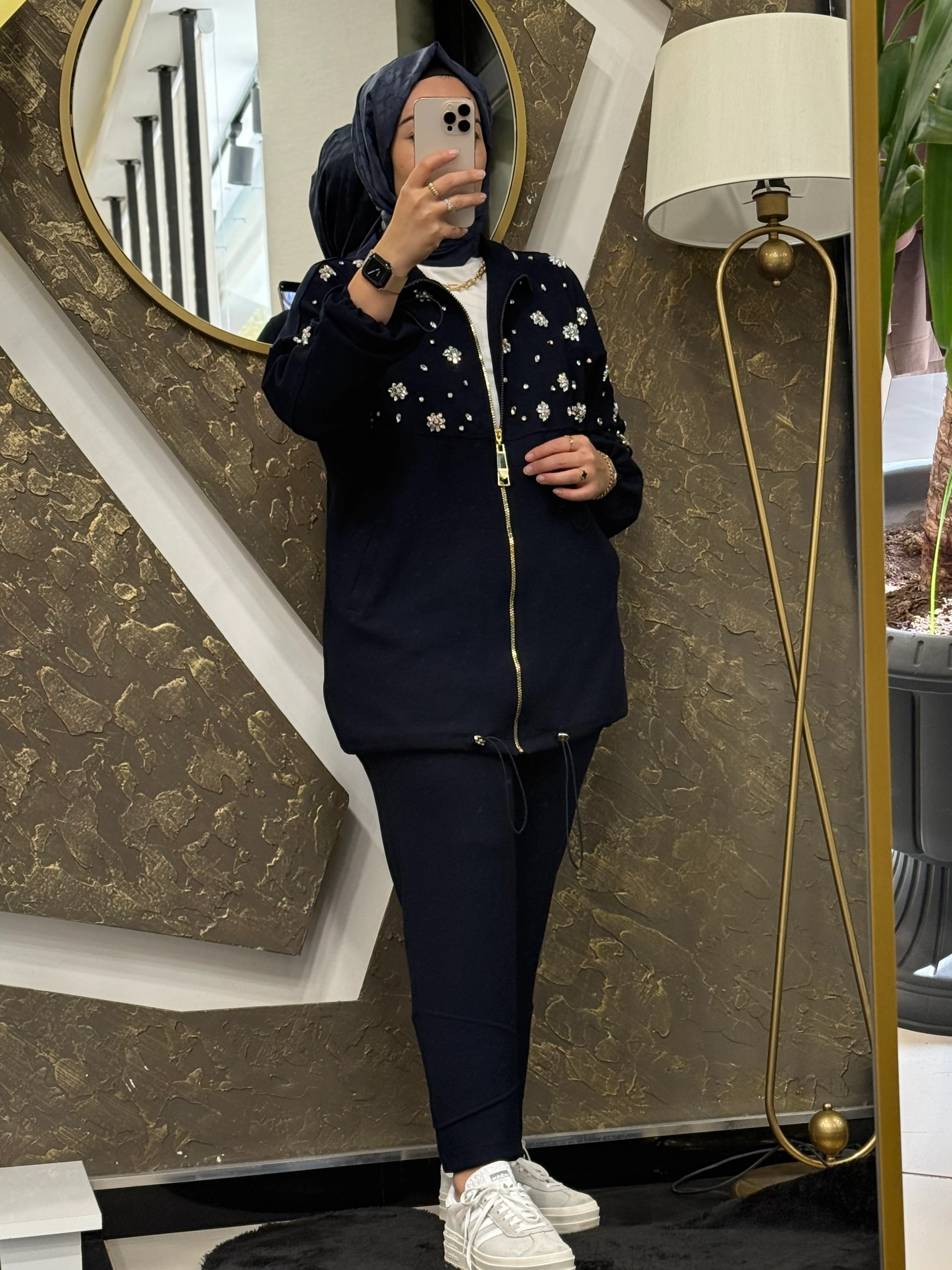 MİSSEMRAMİSS 5006 İŞLEMELİ MODAL TAKIM - LARCİVERT