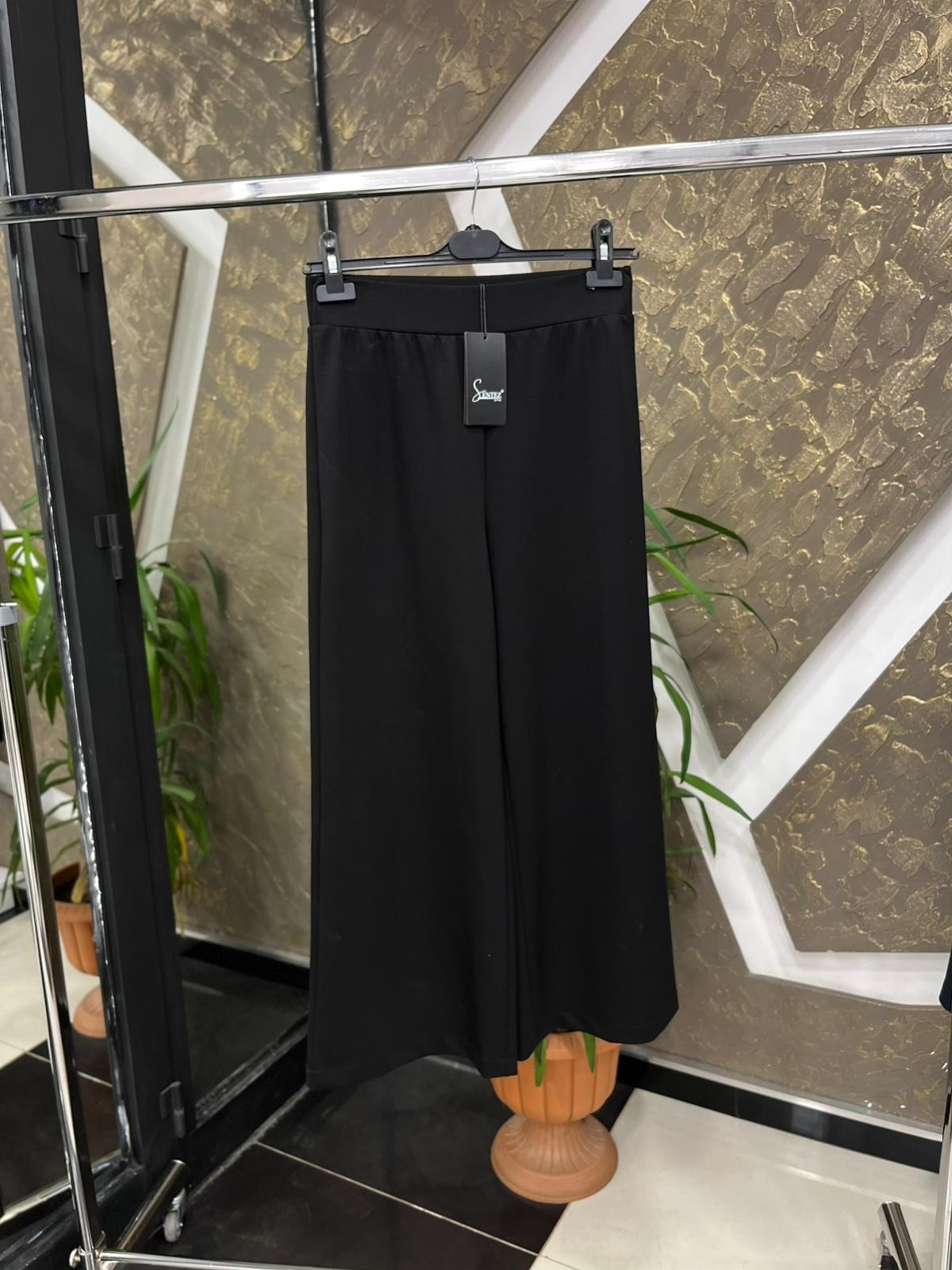 SENTEZ 5600 VENEDİK BELİ LASTİKLİ GENİŞ PAÇA PANTOLON - 1