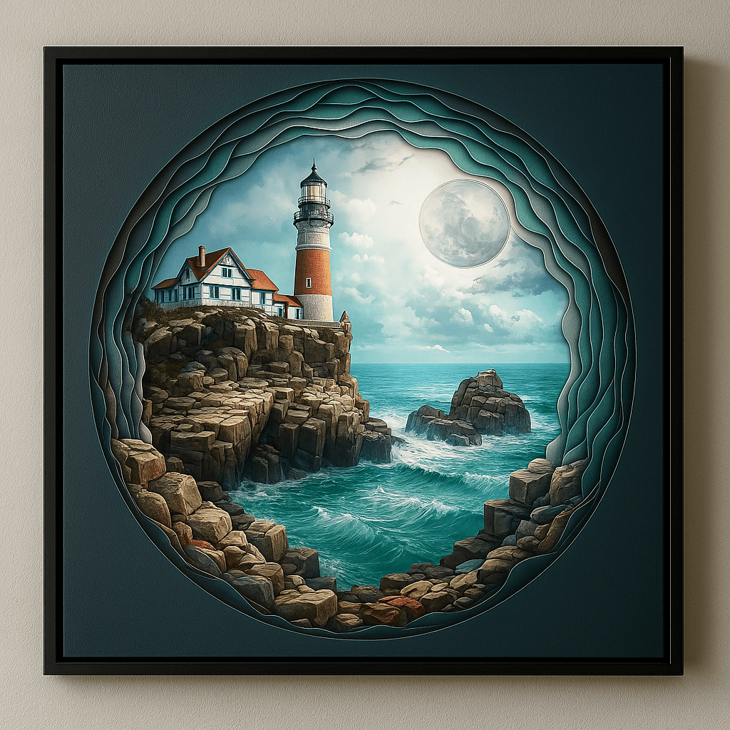 Gecenin Rehberi  Deniz Feneri - Yaklaşık 300 Parça - Ahşap Puzzle