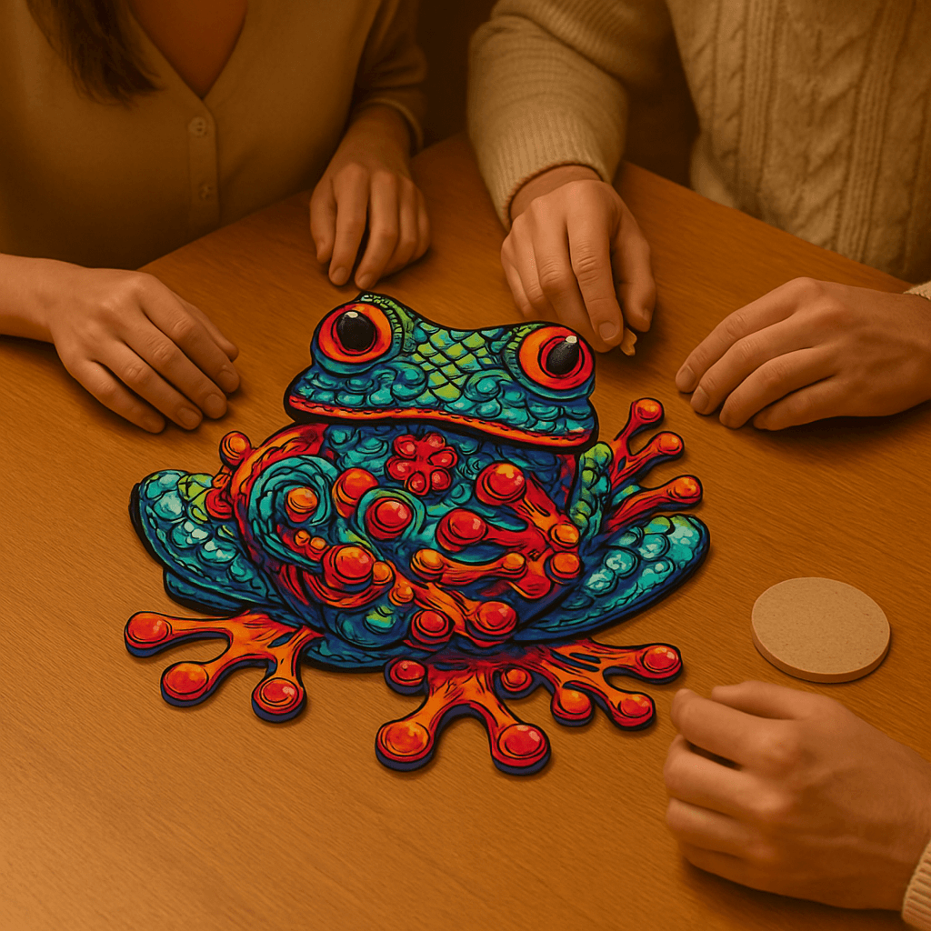 Hayvan Ahşap Puzzle - 300 Parça - Kurbağa