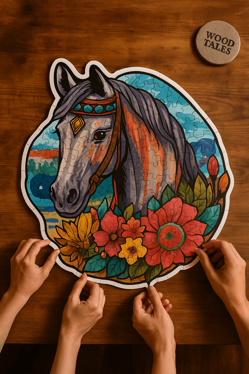 Hayvan Ahşap Puzzle - Yaklaşık  300 Parça - At