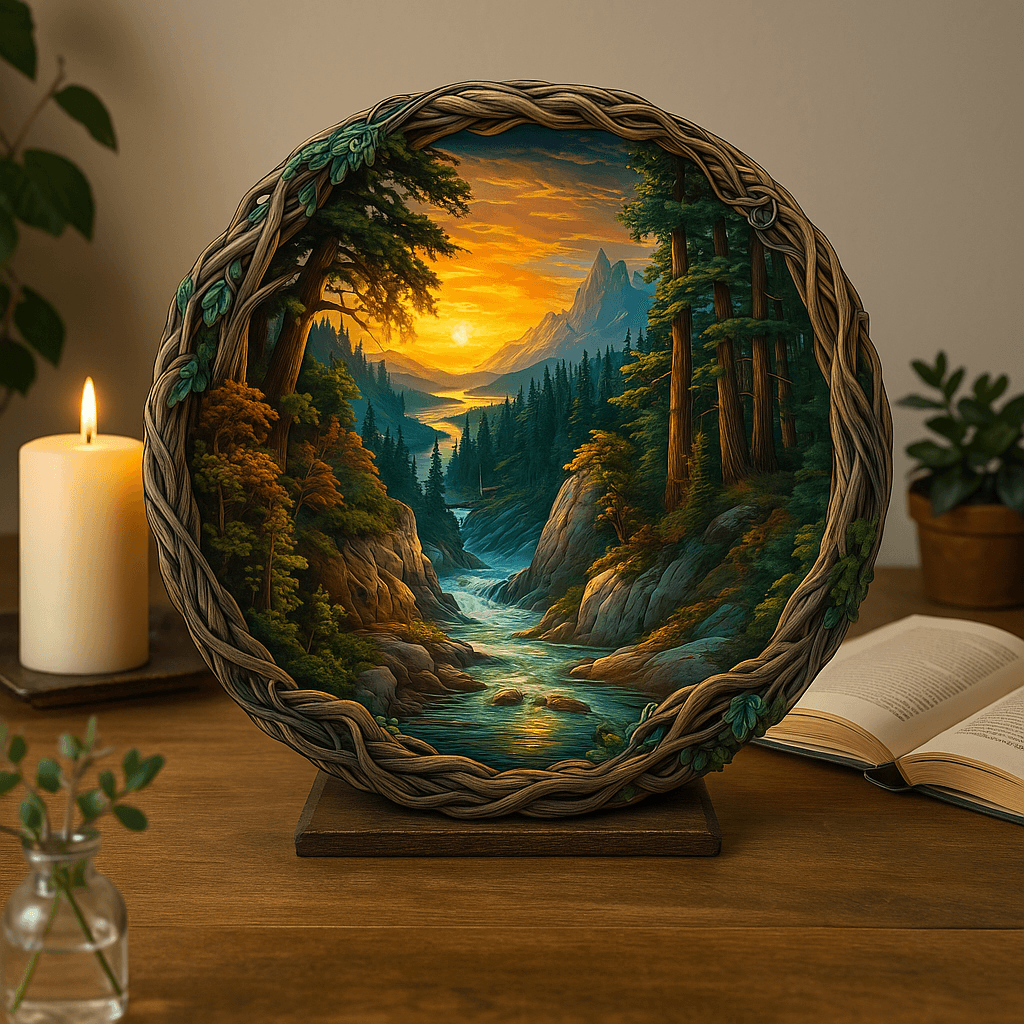 Köklerin Ardındaki Gün Batımı- Yaklaşık 300 Parça - Ahşap Puzzle