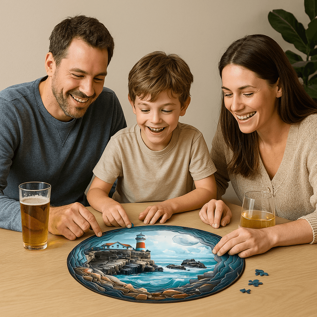 Gecenin Rehberi  Deniz Feneri - Yaklaşık 300 Parça - Ahşap Puzzle