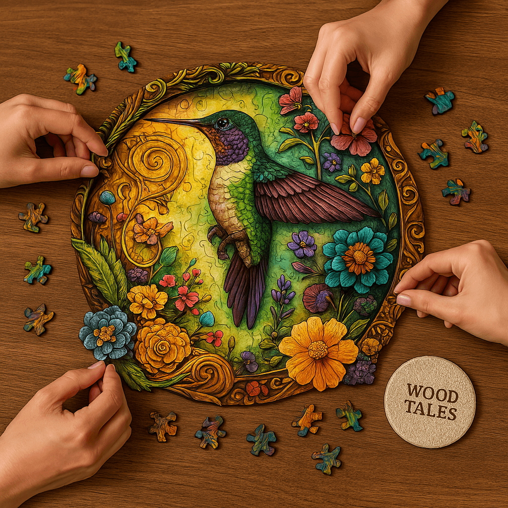 Sinek Kuşunun Çiçek Masalı - Yaklaşık 300 Parça - Ahşap Puzzle