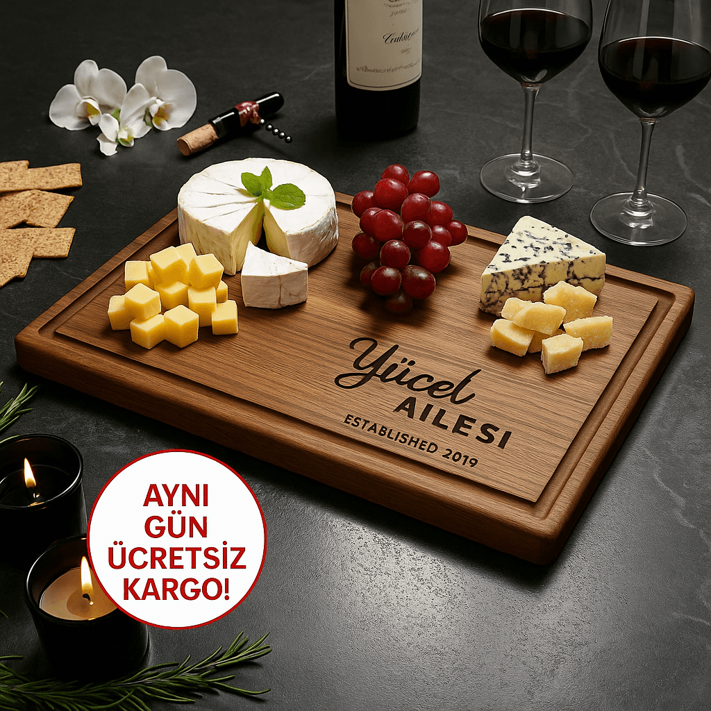 KİŞİSELLEŞTİRİLMİŞ AHŞAP KESME TAHTASI /KİŞİYE ÖZEL DOĞAL AHŞAP KESME TAHTASI
