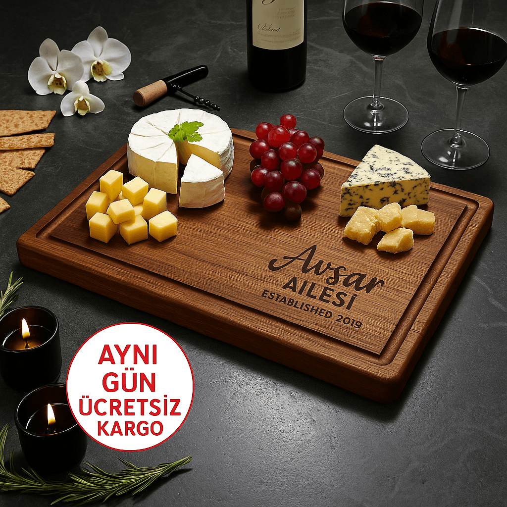 KİŞİSELLEŞTİRİLMİŞ AHŞAP KESME TAHTASI /KİŞİYE ÖZEL DOĞAL AHŞAP KESME TAHTASI