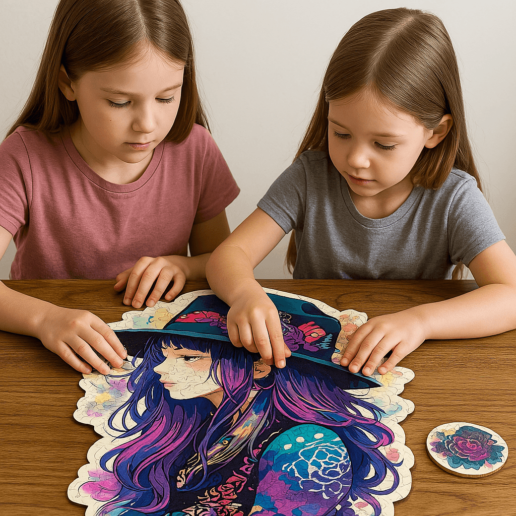 Çiçek Kız Lila - Yaklaşık 300 Parça - Ahşap Puzzle