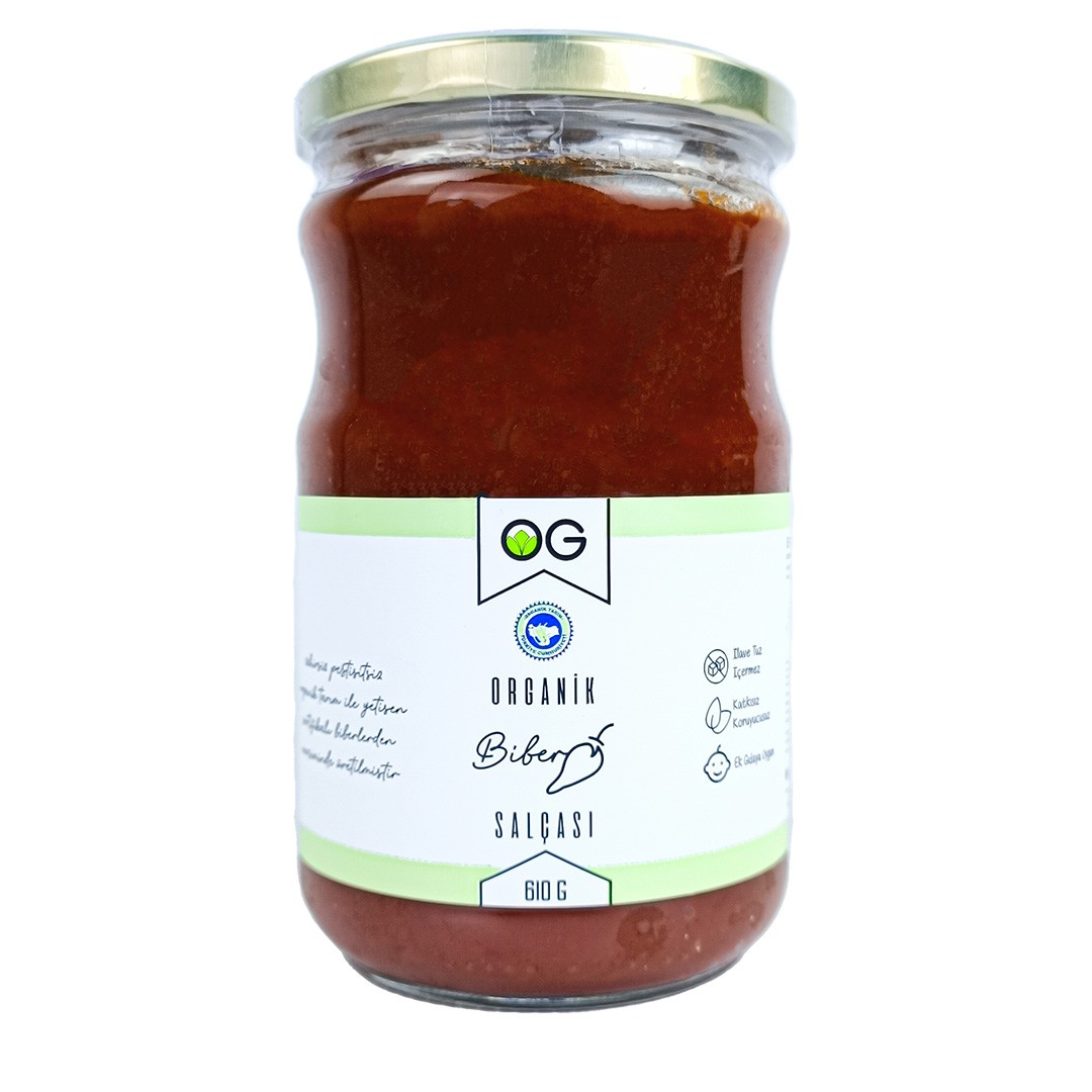 OG Organik Tuzsuz Biber Salçası 610 Gr