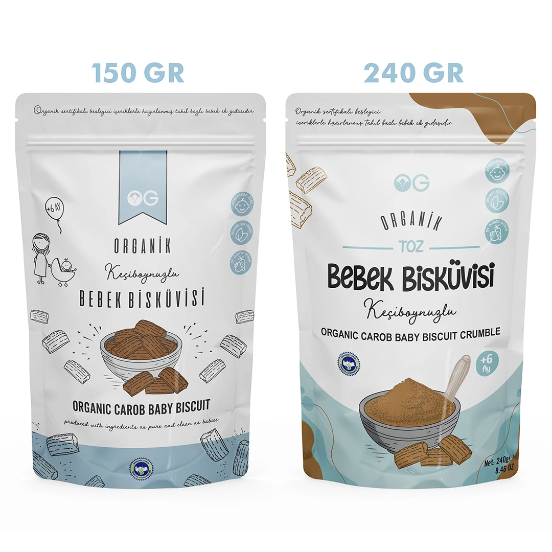 OG Organik Keçiboynuzlu Bebek Bisküvisi Ve Keçiboynuzlu Bebek Bisküvi Tozu Seti