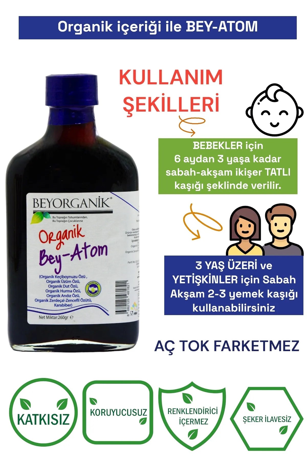 Beyorganik 2'Li Organik Bey-Atom 260 gr