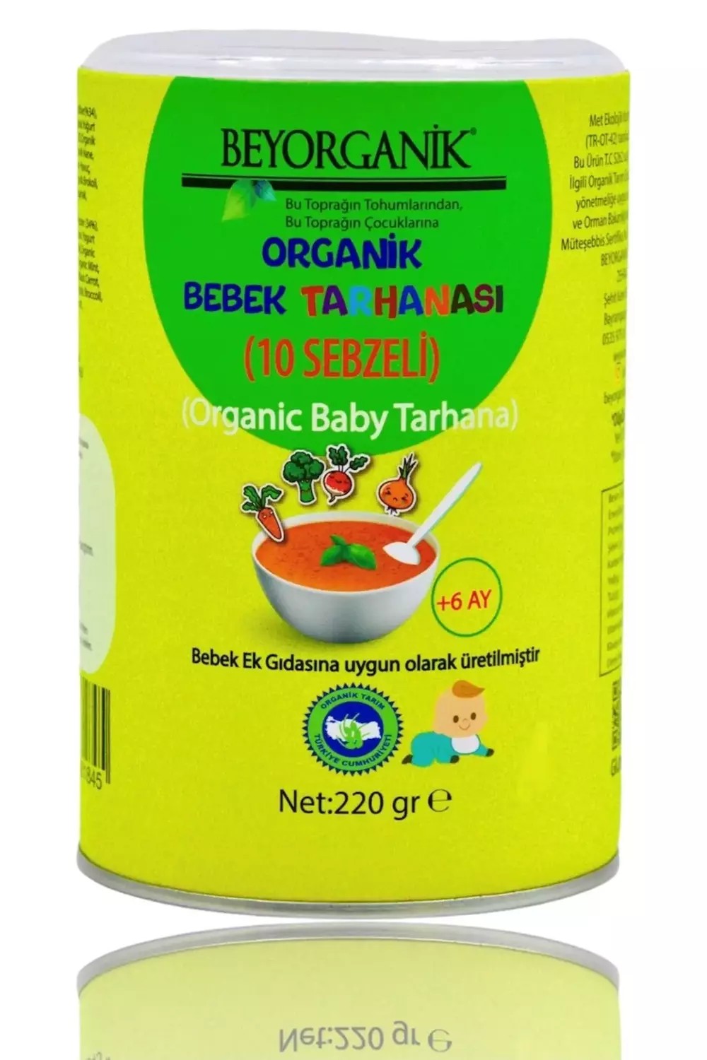 Beyorganik Bebek Ek Gıdası Organik Bebek Tarhanası (10 Sebzeli) 220 gr +6 Ay 