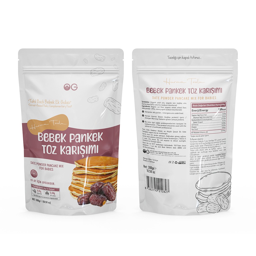 OG Hurma Tozlu Bebek Pankek Toz Karışımı 300 Gr +8 Ay