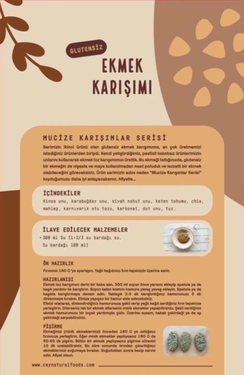Cey Natural Foods 2'Li Ekmek Karışımı 300 gr