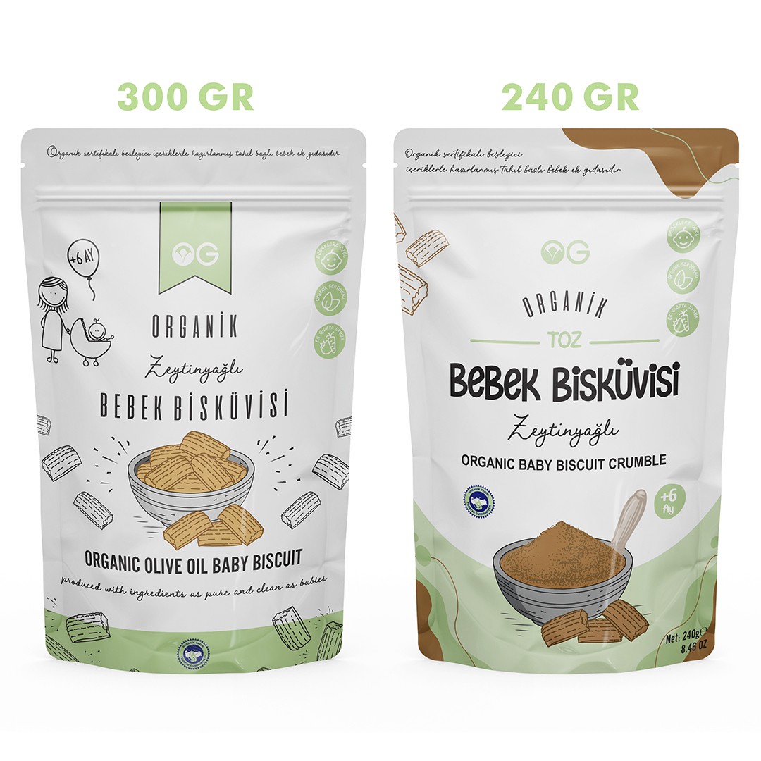 OG Organik Bebek Bisküvisi ve Bisküvi Tozu Seti +6 Ay