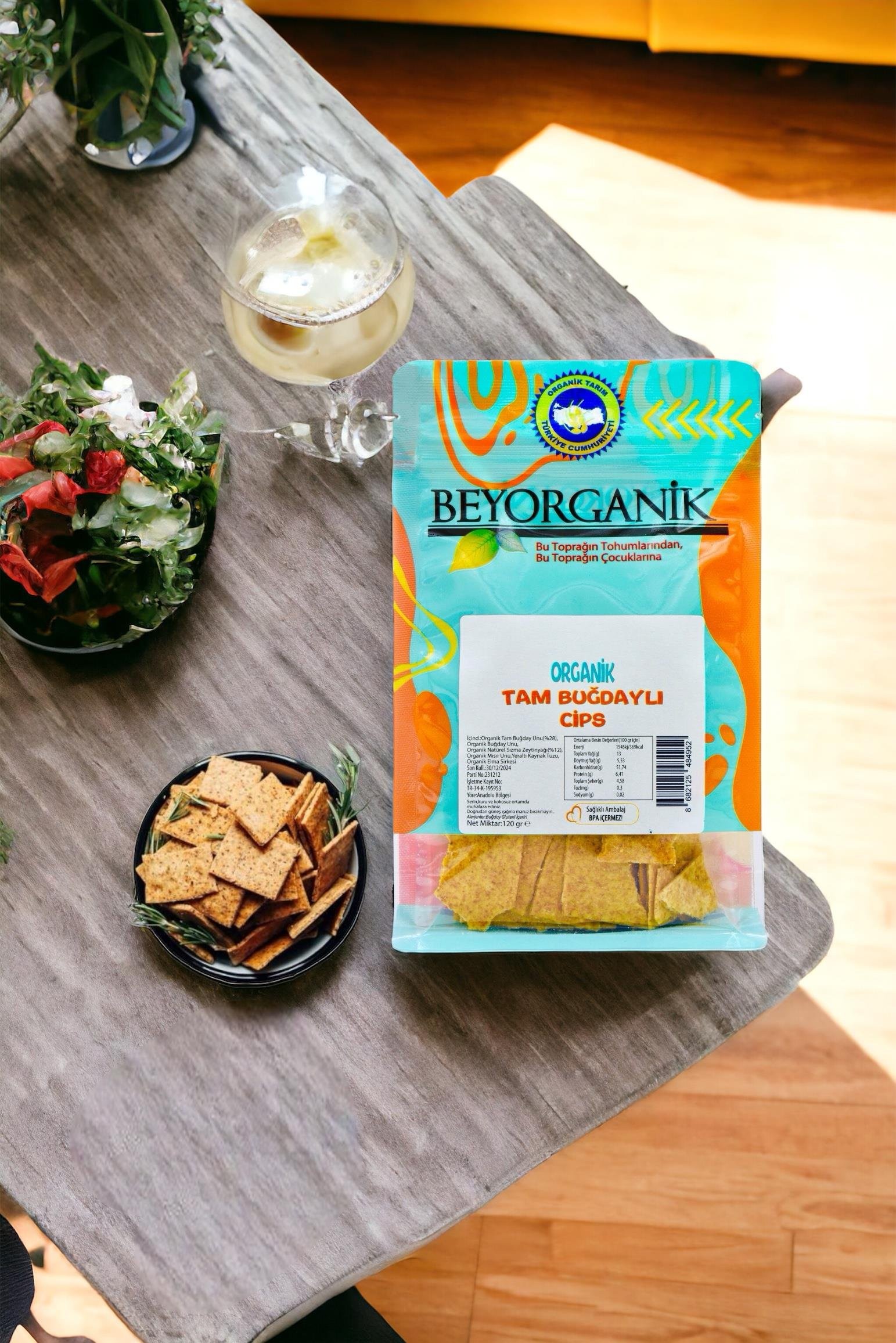 Organik Tam Buğdaylı Cips 120gr