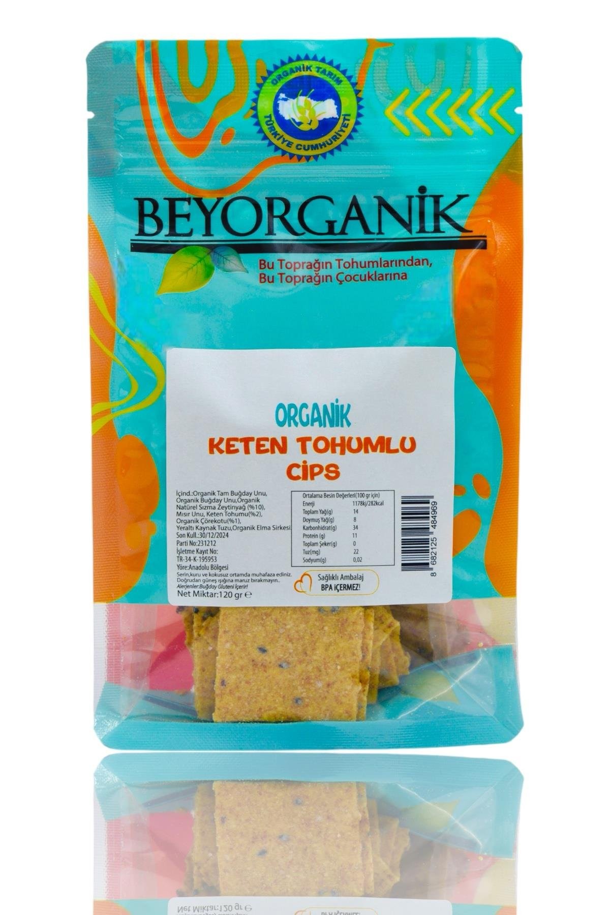 Beyorganik Organik Keten Tohumlu Cips 120gr