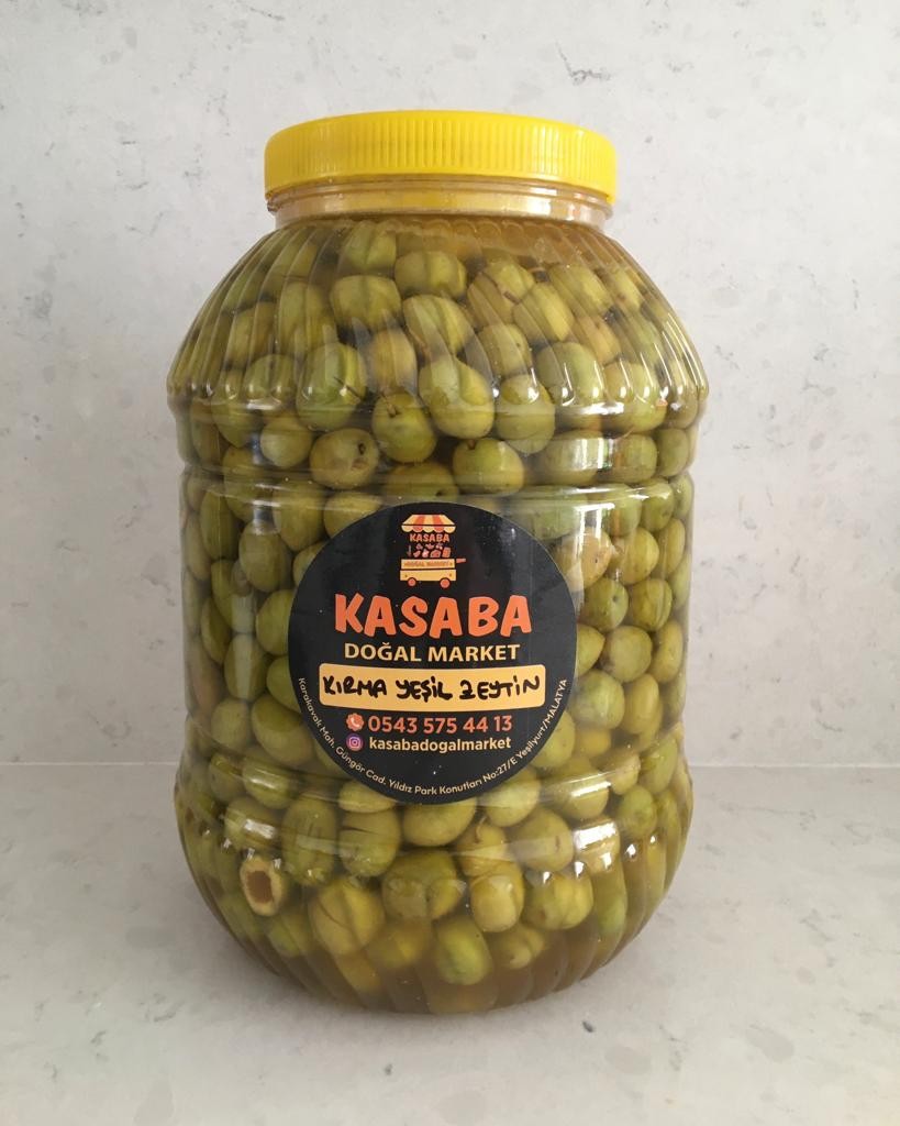 Yeşil Kırma Zeytin (Edremit) 3 Kg