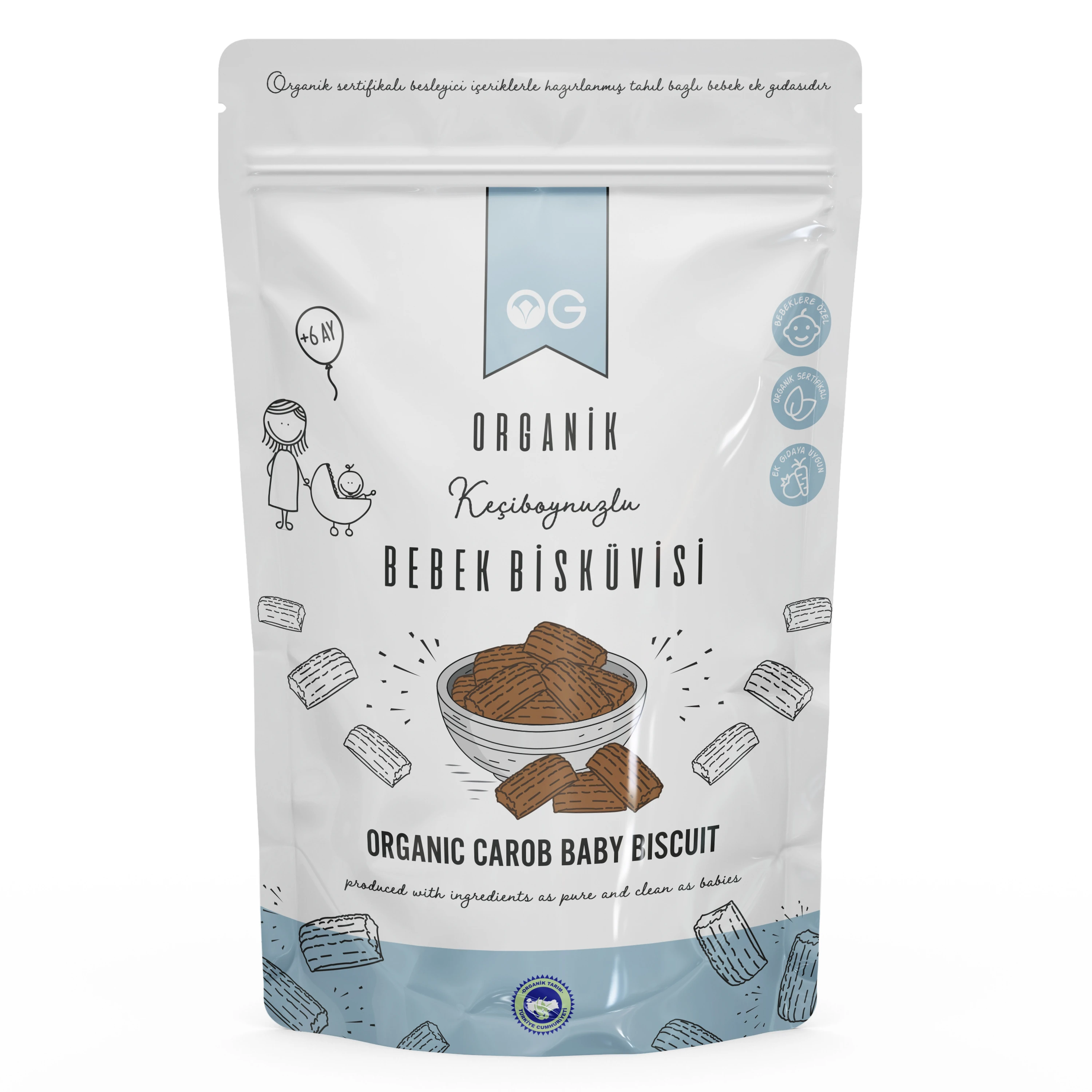 OG Organik Keçiboynuzlu Bebek Bisküvisi 150 Gr +6 Ay