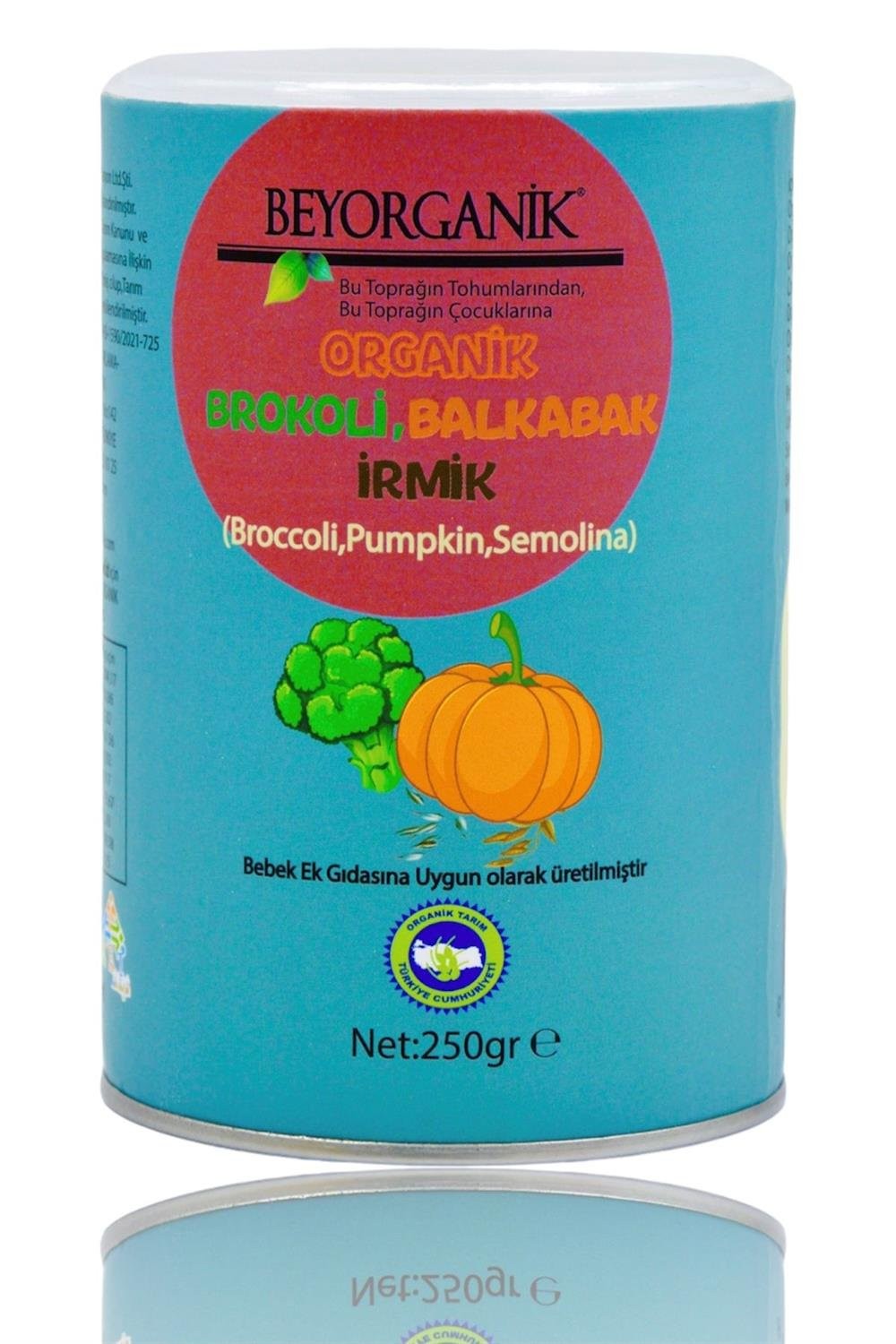 Beyorganik Bebek Ek Gıdası Organik Brokoli Balkabak İrmik 250 gr +6 Ay