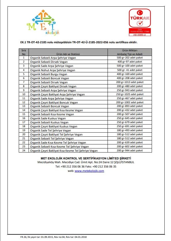 OG Organik Karışık Sebzeli Bakliyat Unlu Kesme Çorbalık 200Gr +6 Ay