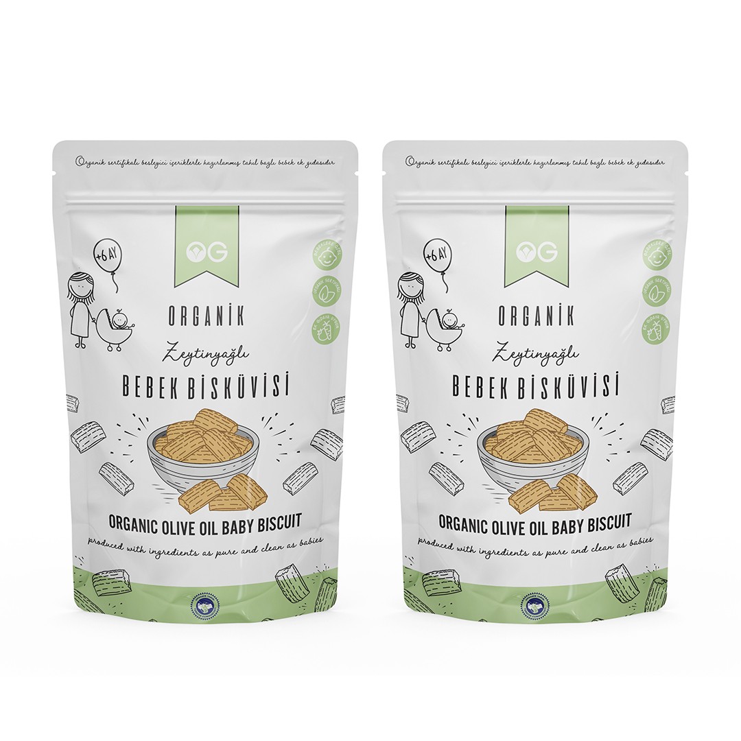 OG 2'li Organik Bebek Bisküvisi 2x300 Gr +6 Ay