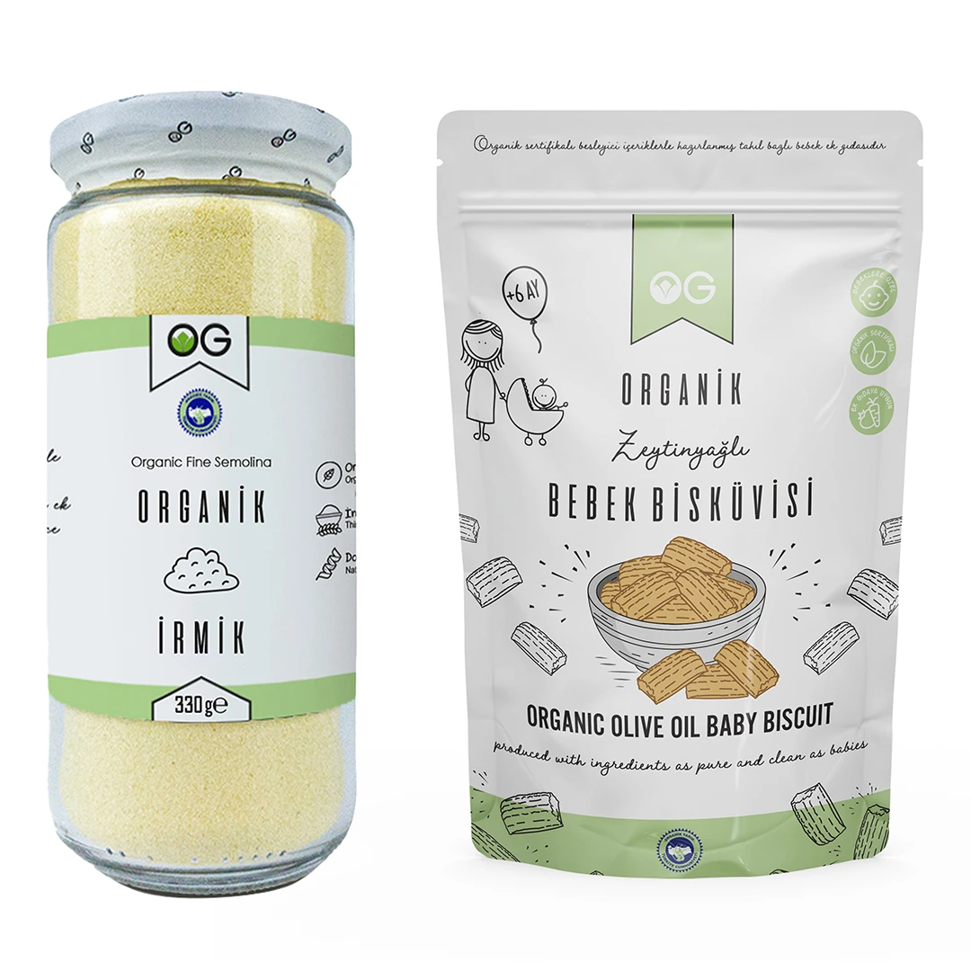 OG Organik İrmik ve Organik Bebek Bisküvi Seti