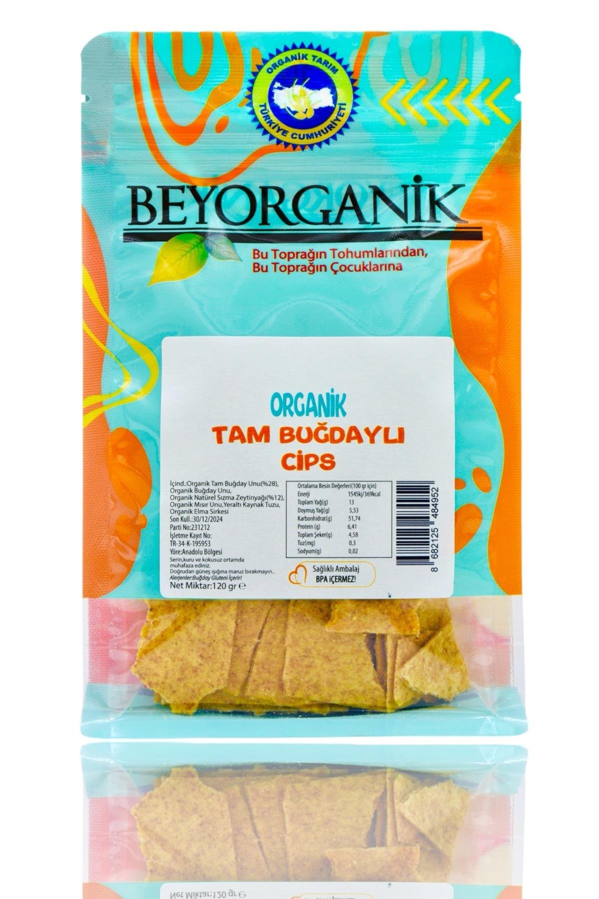 Organik Tam Buğdaylı Cips 120gr