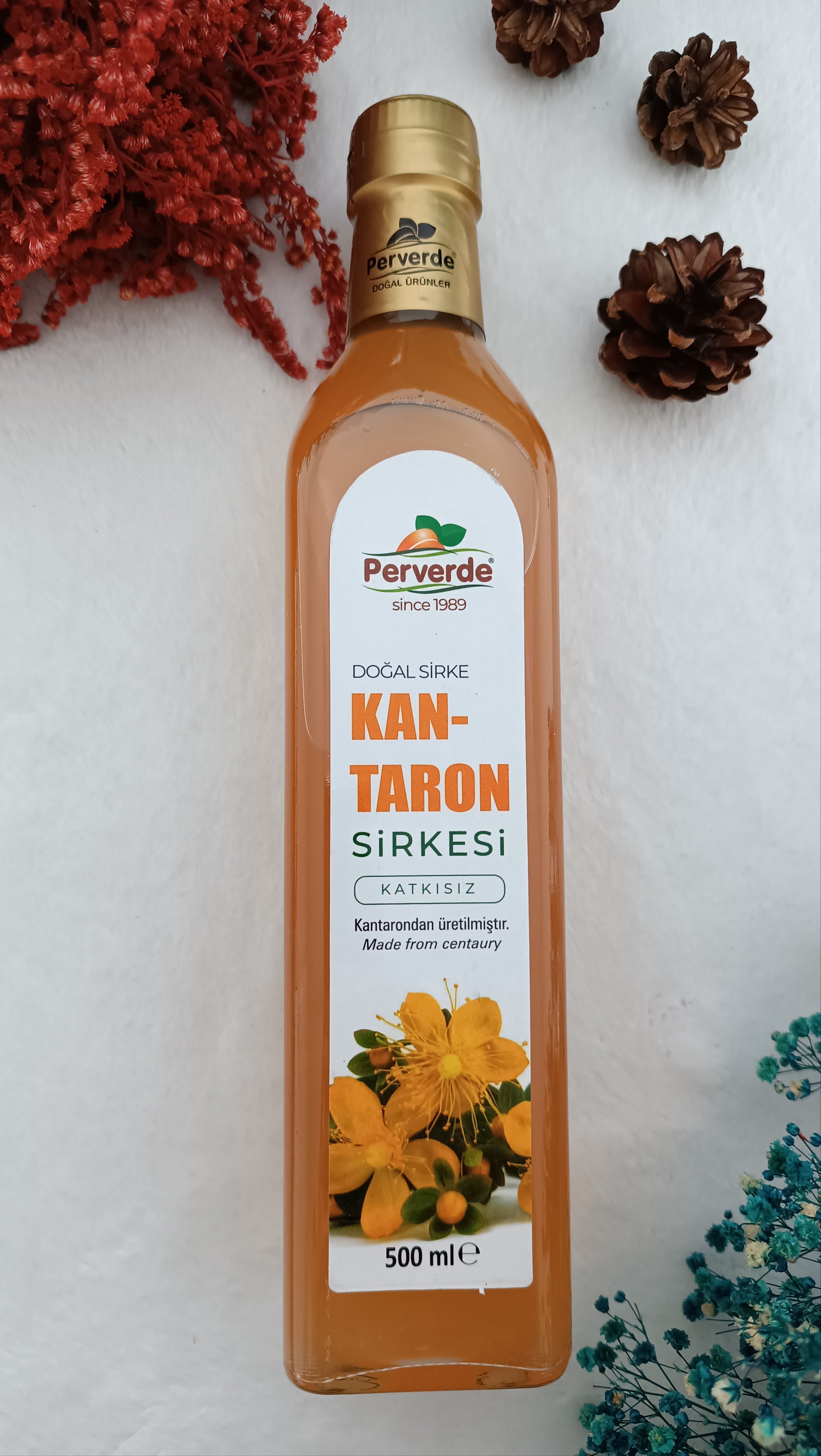 Perverde Doğal Kantaron Sirkesi 500 Ml