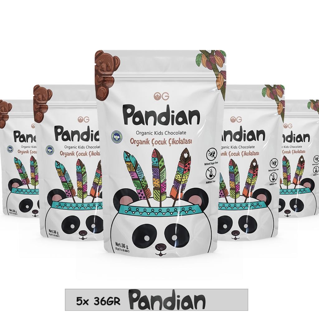 OG 5'li Pandian Organik Çocuk Çikolatası 36 Gr