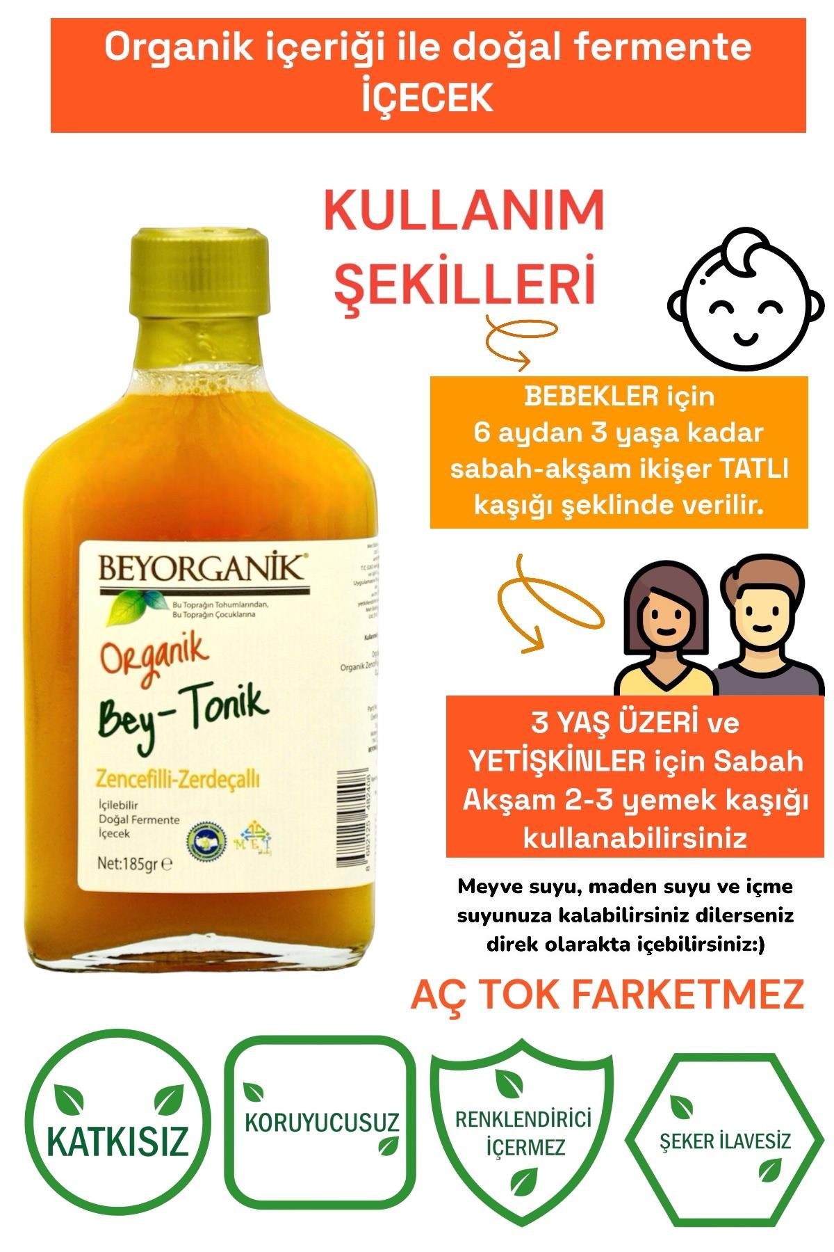 Organik 3'Lü Bey-Tonik Zerdeçallı-Zencefilli 185 gr