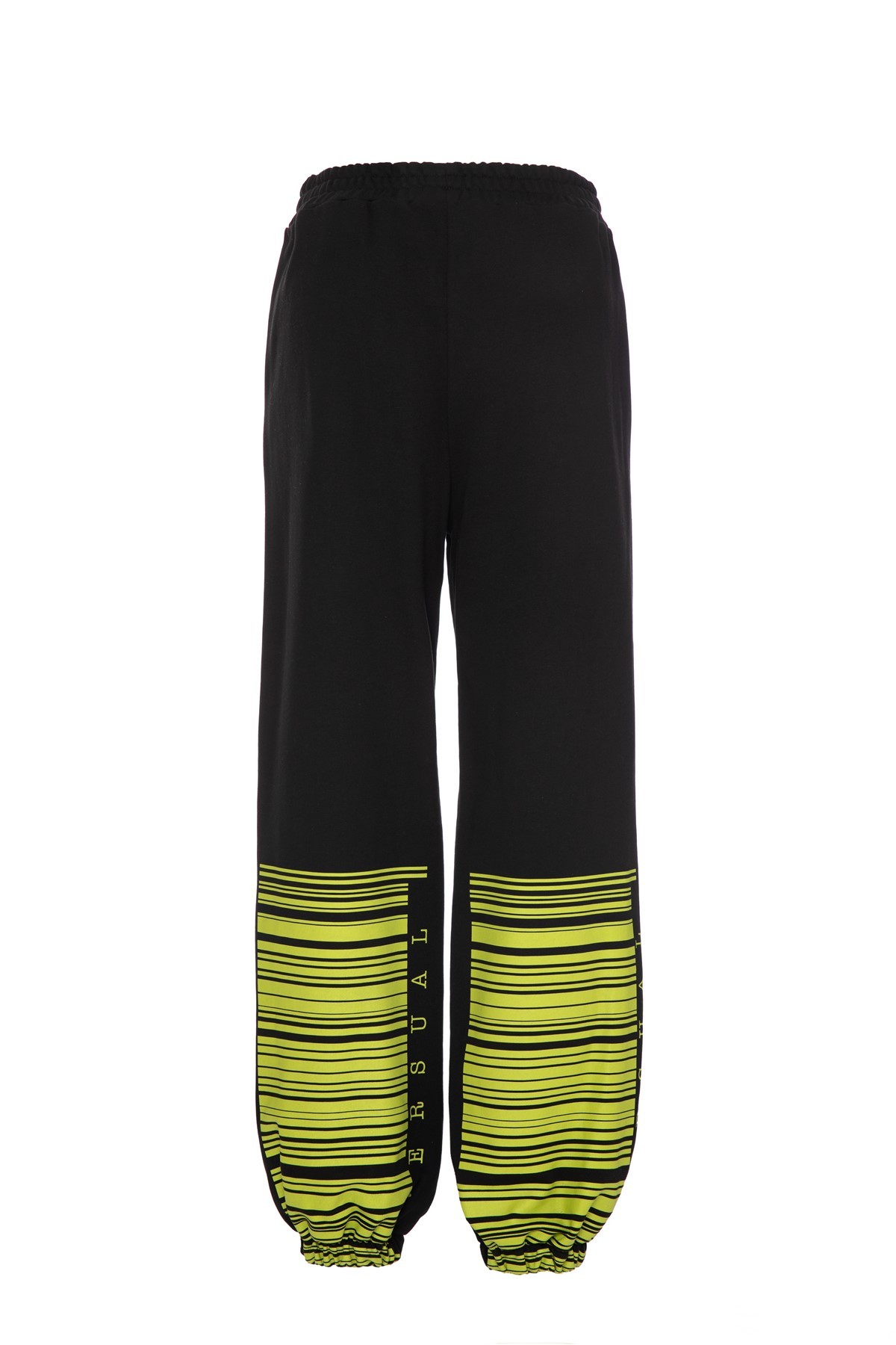 IVORY Black Sweatpants with Green Print on the Back