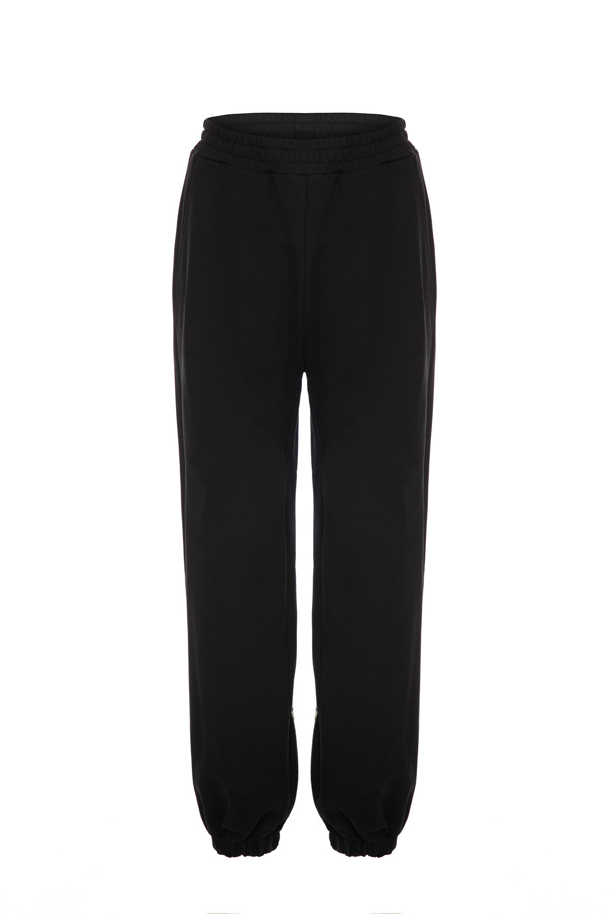 IVORY Black Sweatpants with Green Print on the Back