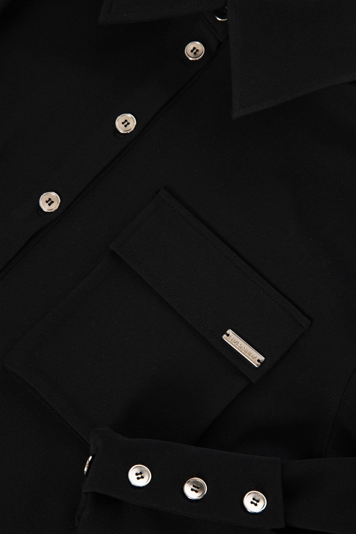 COAL Oversize Black Shirt with Metal Buttons