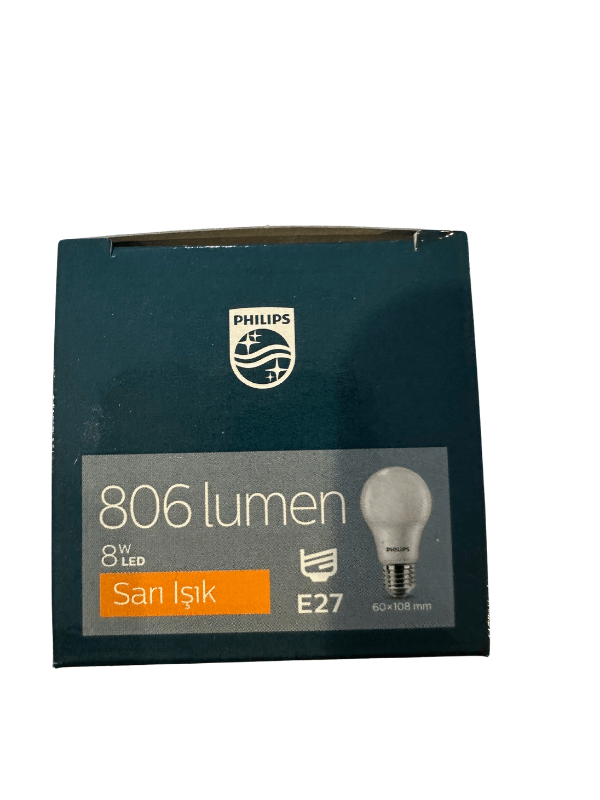 Philips Essential LED Ampul 8W - 60W E27 Sarı Işık (3 Adet)