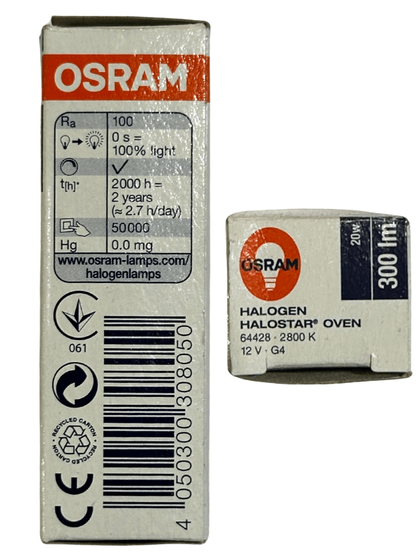 Osram 64428 20W 12V 2800K (Sarı Işık) Owen G4 Duylu Fırın Ampulü (8 Adet)