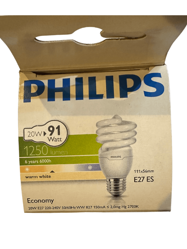 Philips Economy 20W (91W) 827 2700K (Sarı Işık) E27 Duylu Floresan Ampul