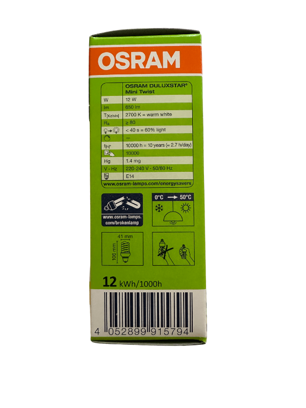 Osram Duluxstar Mini Twist 12W (E14) 2700K (Sarı)