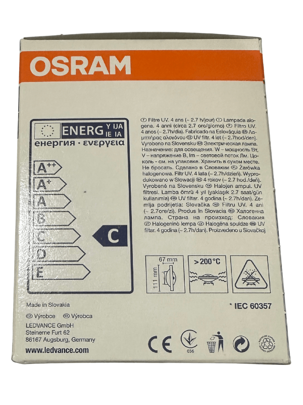 Osram Halospot 111 Standard 75W 3000K (Sarı Işık) G53 Duylu Halospot (2 Adet)