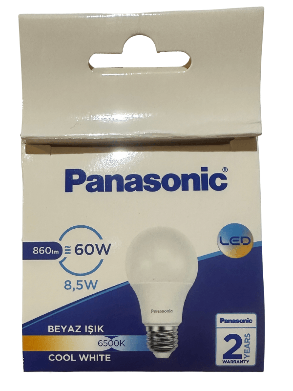 Panasonic 8.5W (60W) 6500K (Beyaz Işık) E27 Duylu Led Ampul (2 Adet)