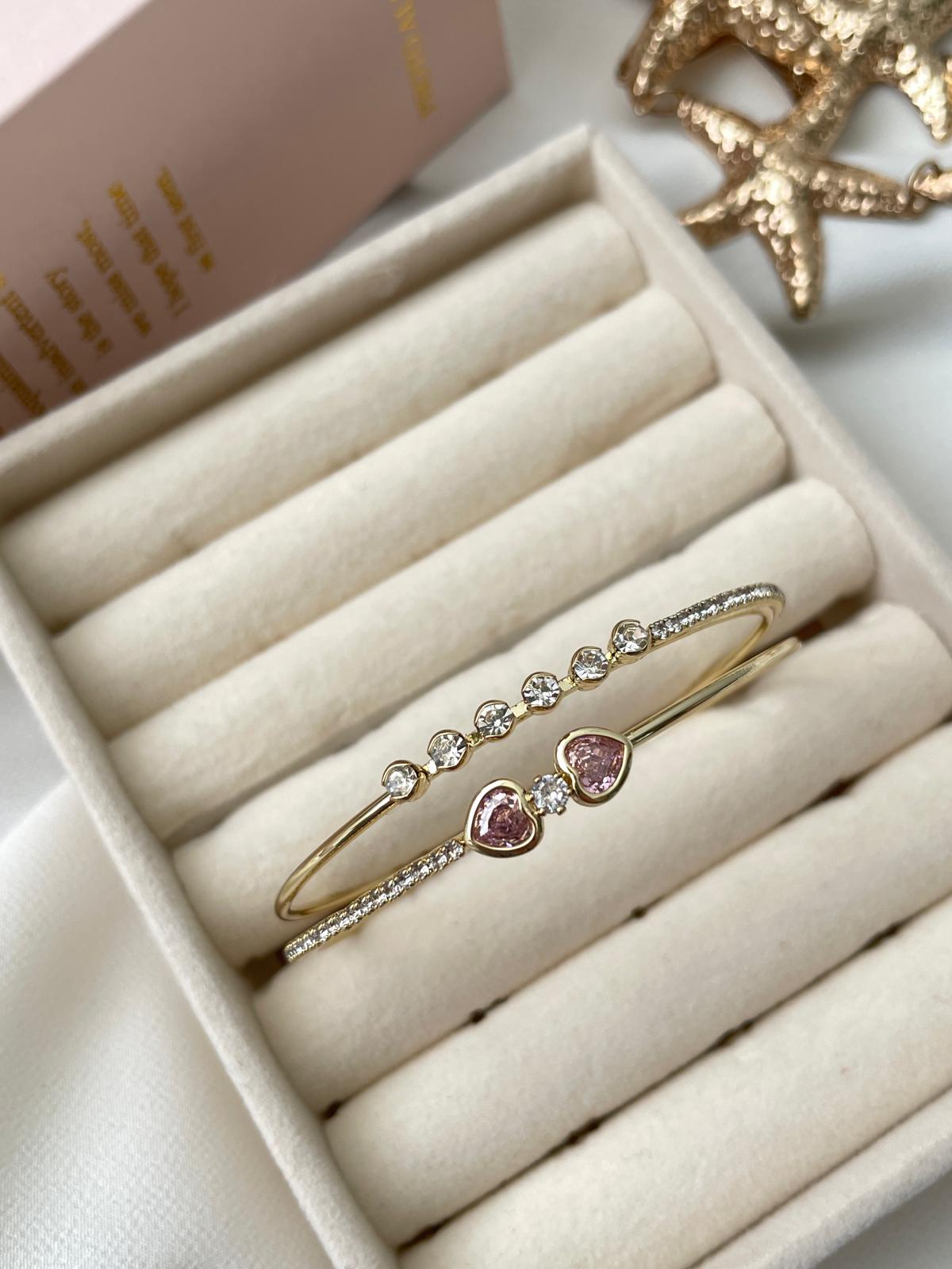 Pink Bloom Gold Kelepçe