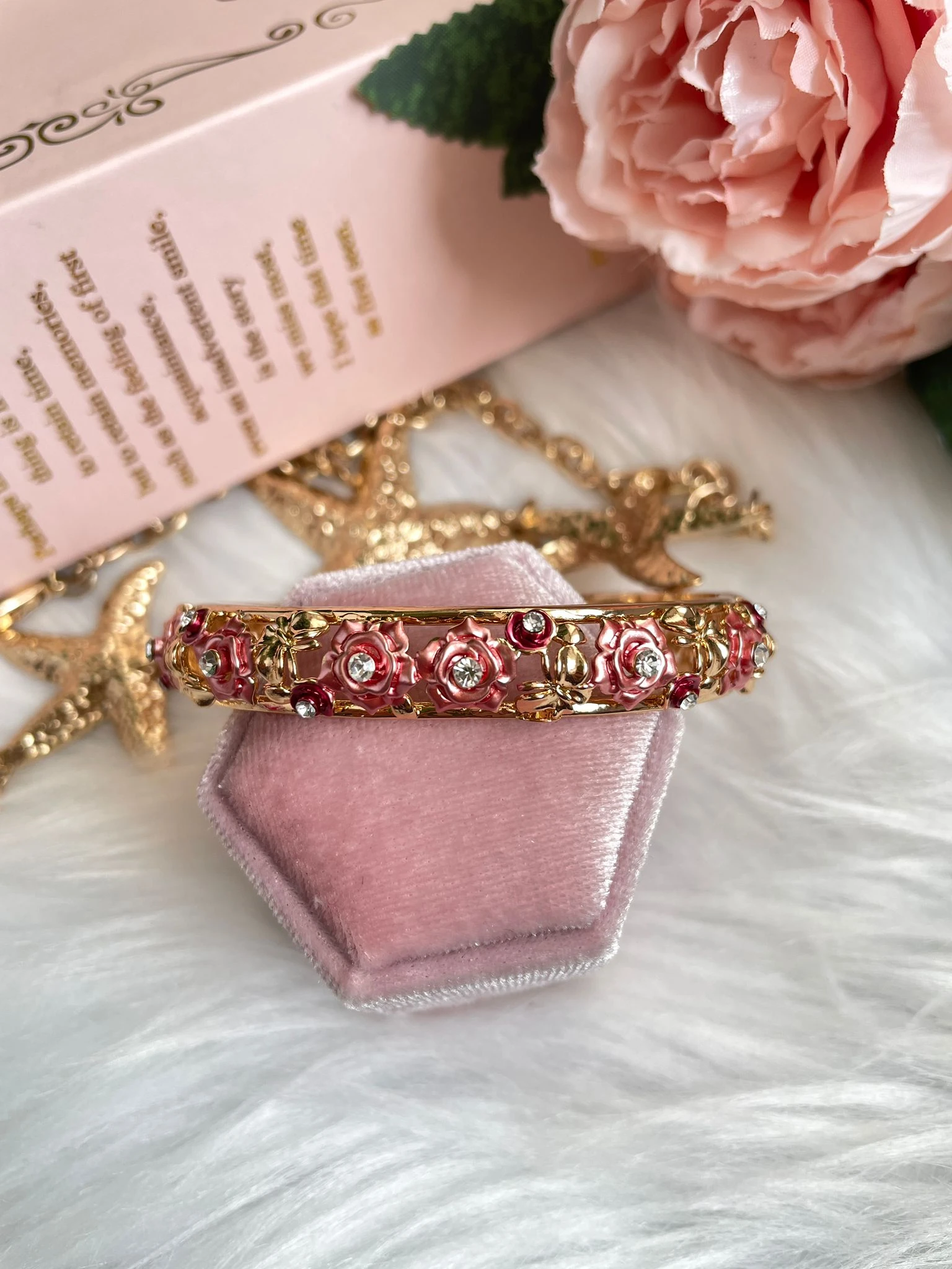 Red Rose Saten Mineli Bilezik