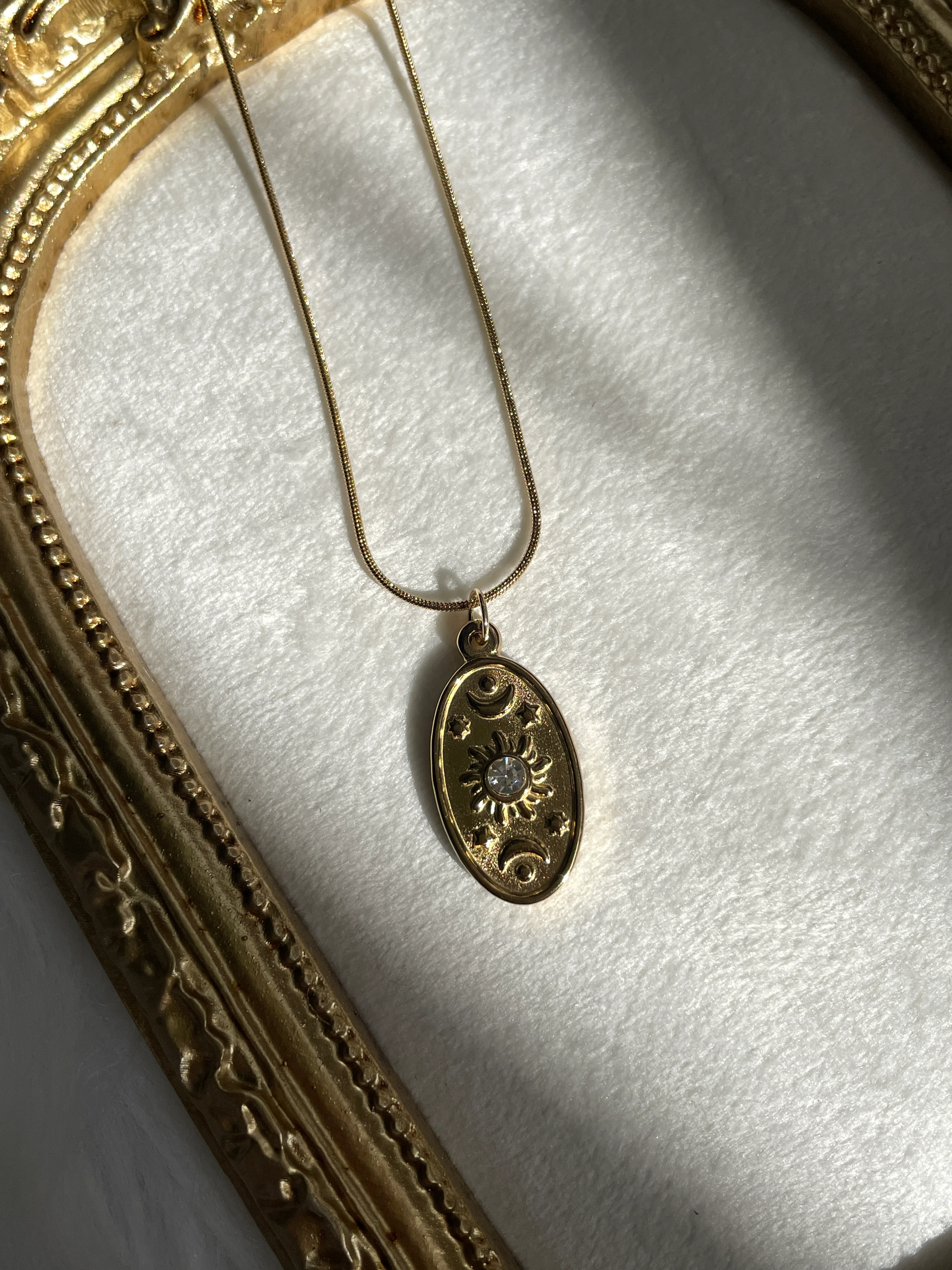 Sun&Moon Vintage Çelik Kolye