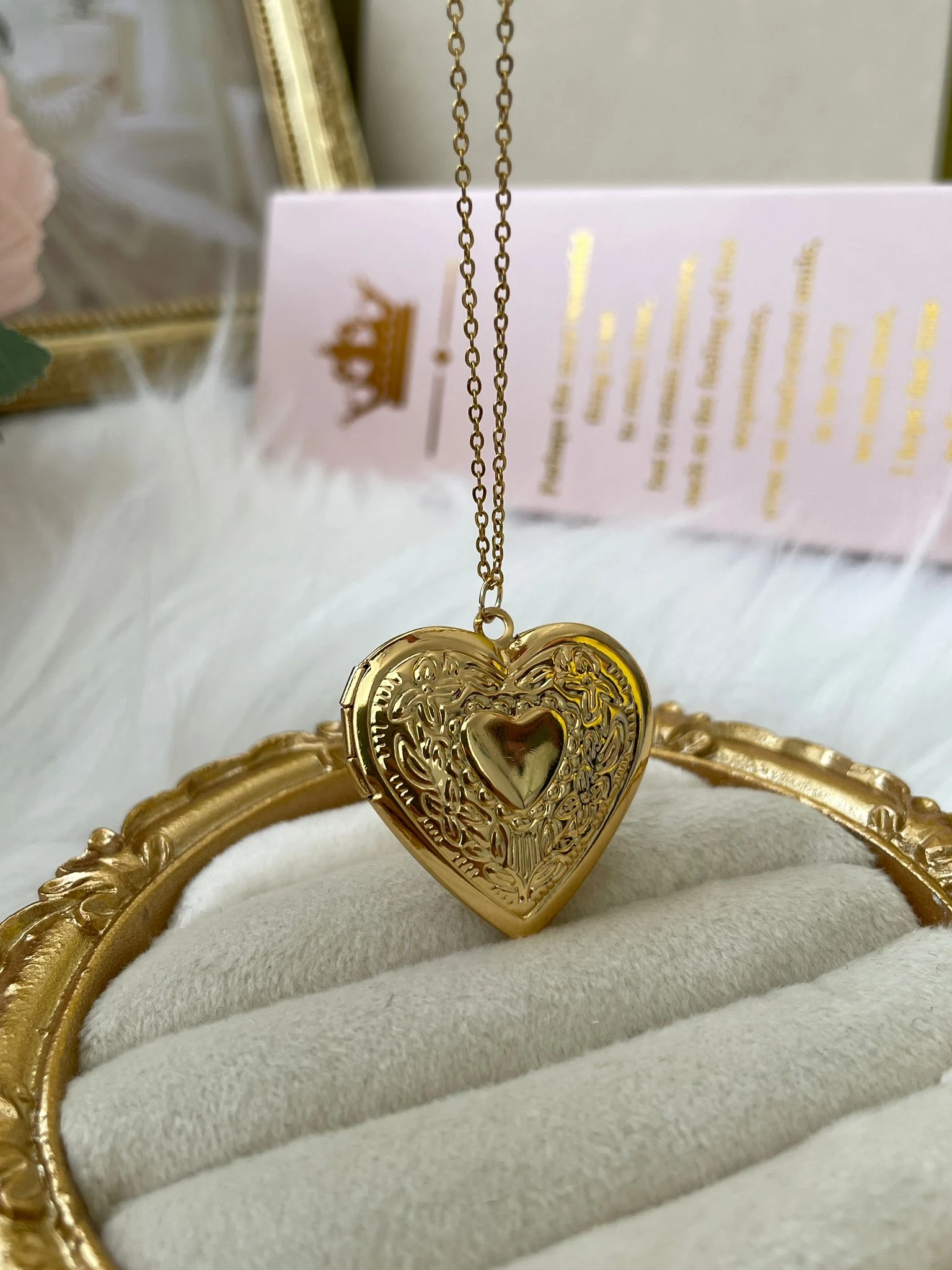 Anı Kolye (Gold Kalp Detaylı)