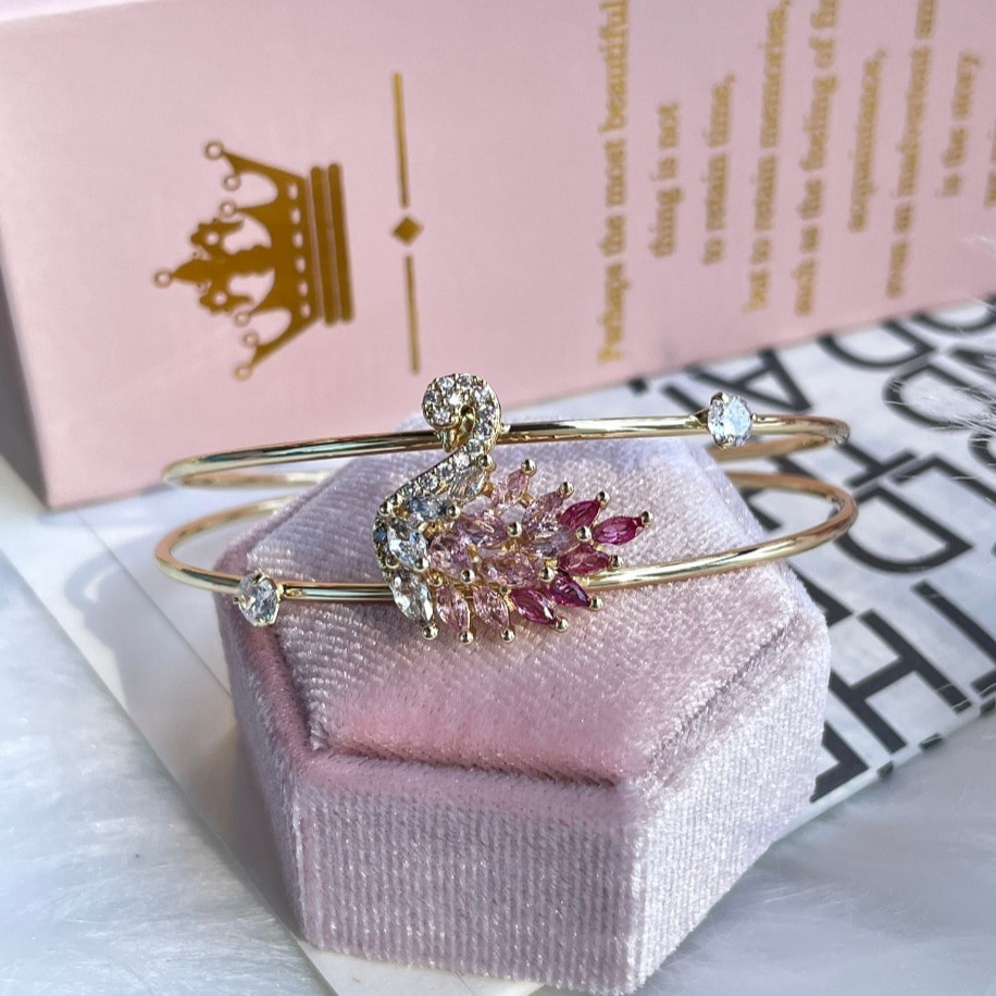 Pink Swan Gold Kelepçe