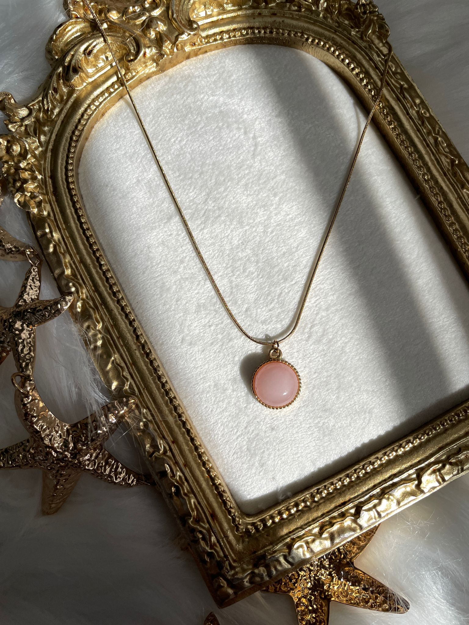 Pink Eye Çelik Vintage Kolye