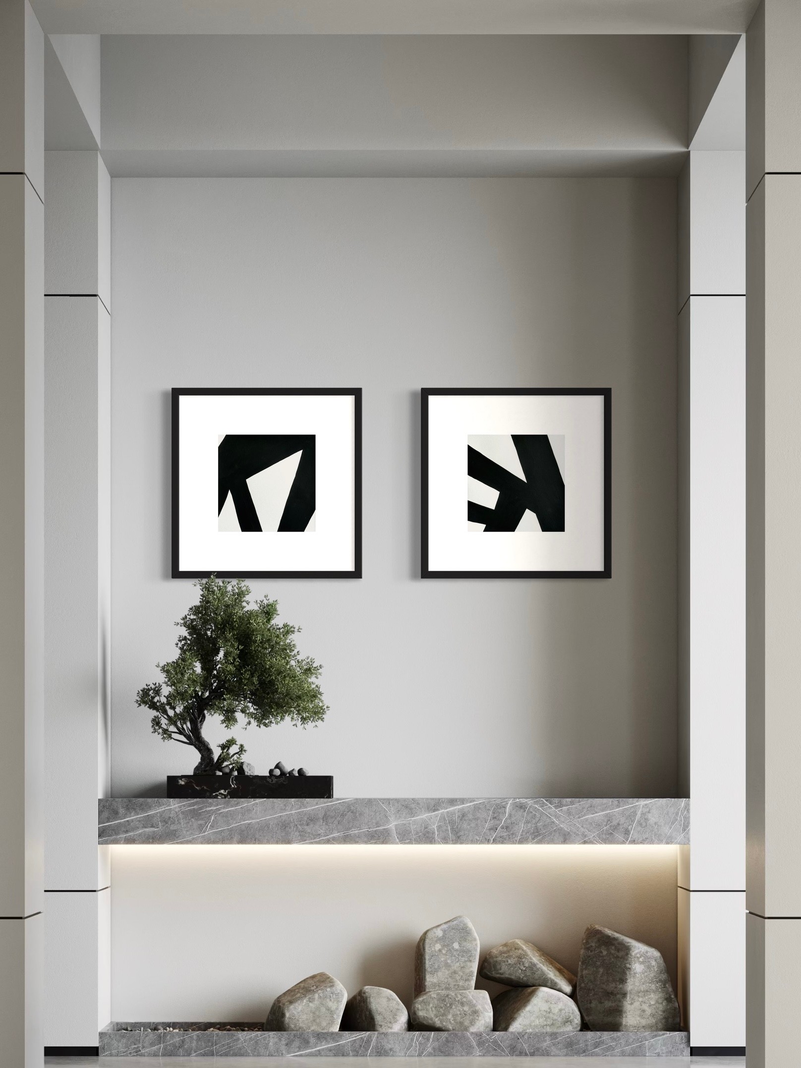 SHADOW FORMS 2'Lİ CAMLI TABLO